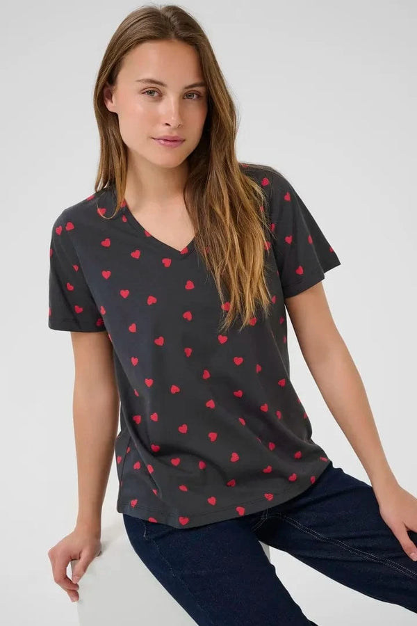 Culture karos T-shirt - Blue/Heart