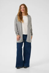 Culture Asima Katrina Long Cardigan - Mid Grey Melange