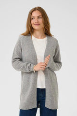 Culture Asima Katrina Long Cardigan - Mid Grey Melange