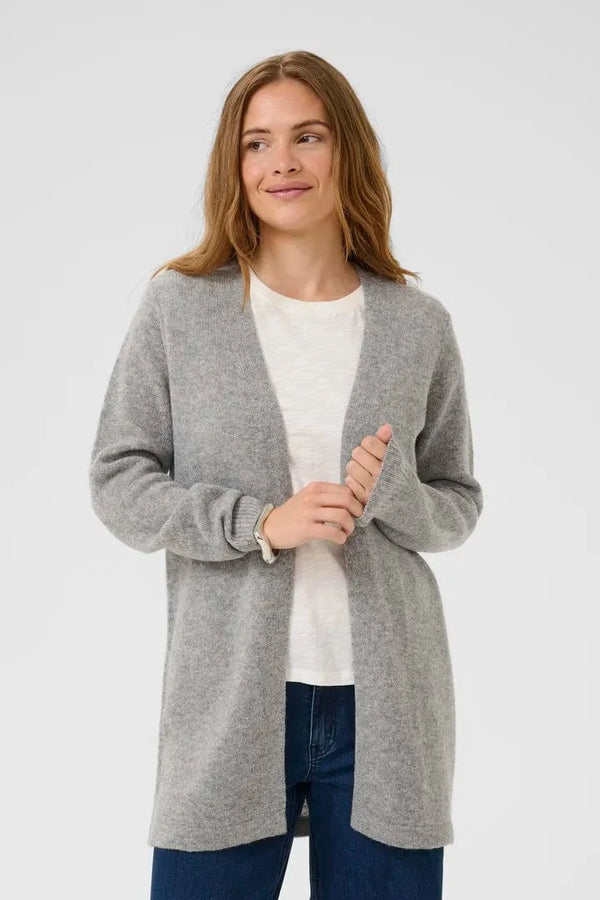 Culture Asima Katrina Long Cardigan - Mid Grey Melange