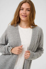 Culture Asima Katrina Long Cardigan - Mid Grey Melange
