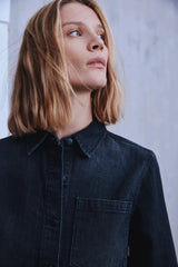 Pulz Caren Shirt - Black Denim