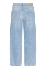 Pulz Jada HW Jeans Cropped Straight . Light Blue Denim