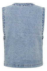 Culture Tiala Aniceta Embroidery Waistcoat - Light Blue Wash