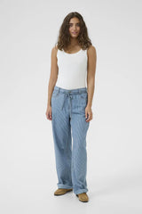 Culture Ayna Barrel Pants - Blue/White Stripe