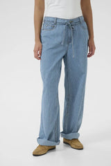 Culture Ayna Barrel Pants - Blue/White Stripe