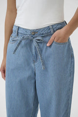 Culture Ayna Barrel Pants - Blue/White Stripe