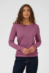 Culture Alexandra Jersey LS T-shirt - Pink/Brown Stripe