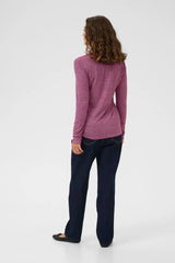 Culture Alexandra Jersey LS T-shirt - Pink/Brown Stripe