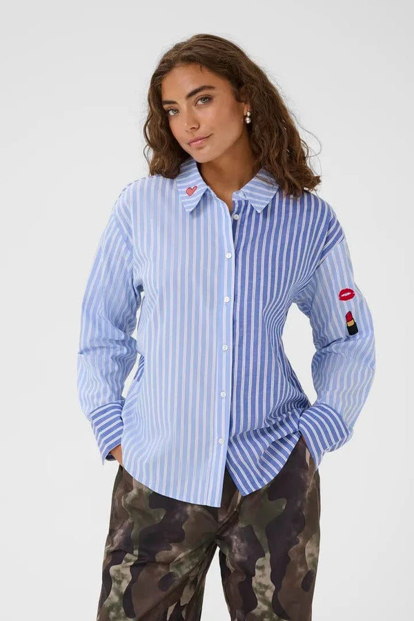 Culture Abila Shirt - Blue/White Stripe