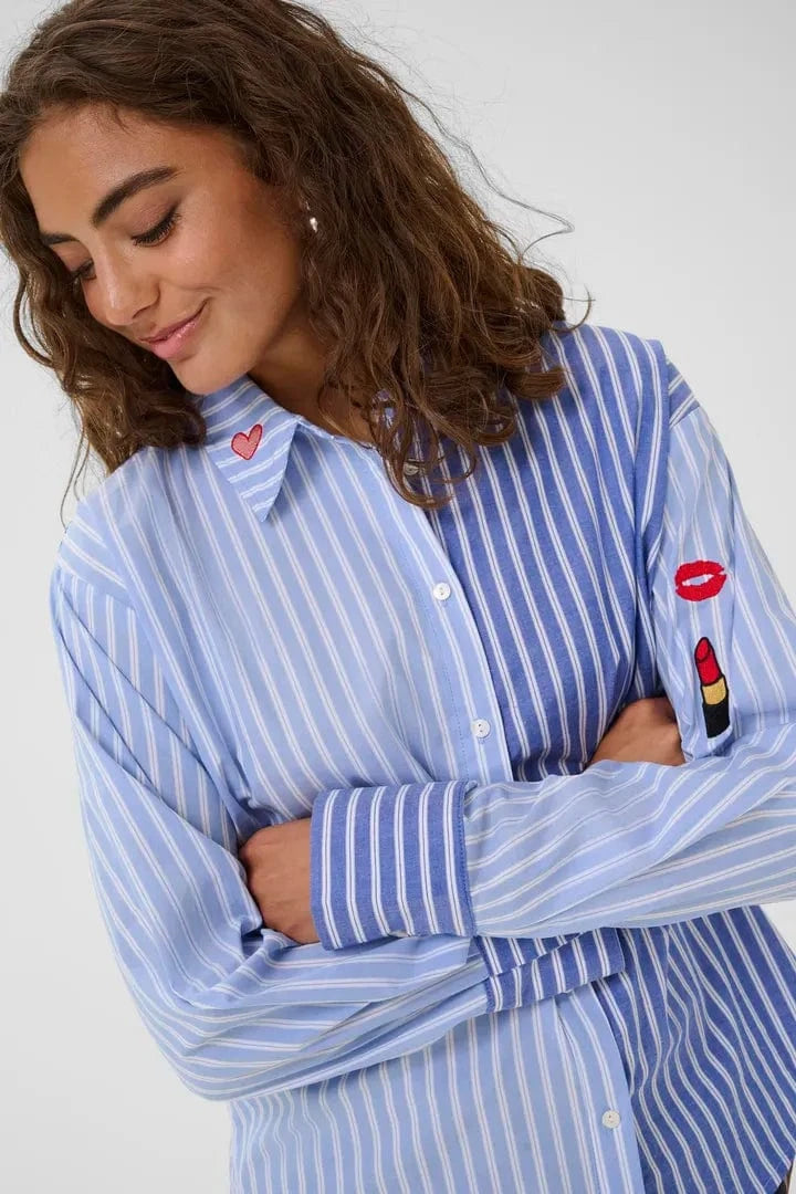 Culture Abila Shirt - Blue/White Stripe
