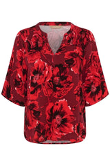 Culture Rachel Elitha SS Blouse - Red Flower