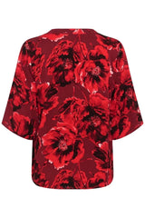 Culture Rachel Elitha SS Blouse - Red Flower