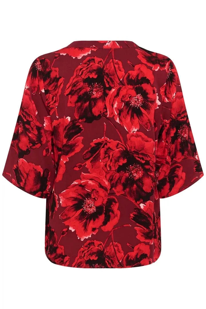 Culture Rachel Elitha SS Blouse - Red Flower
