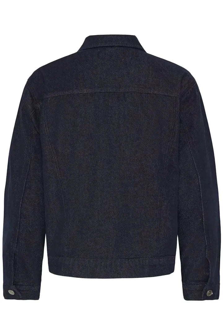 Pulz Gallery Denim Jacket - Dark Blue Denim