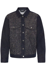 Pulz Gallery Denim Jacket - Dark Blue Denim
