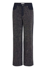 Pulz Gallery UHW Wide Leg - Dark Blue Denim