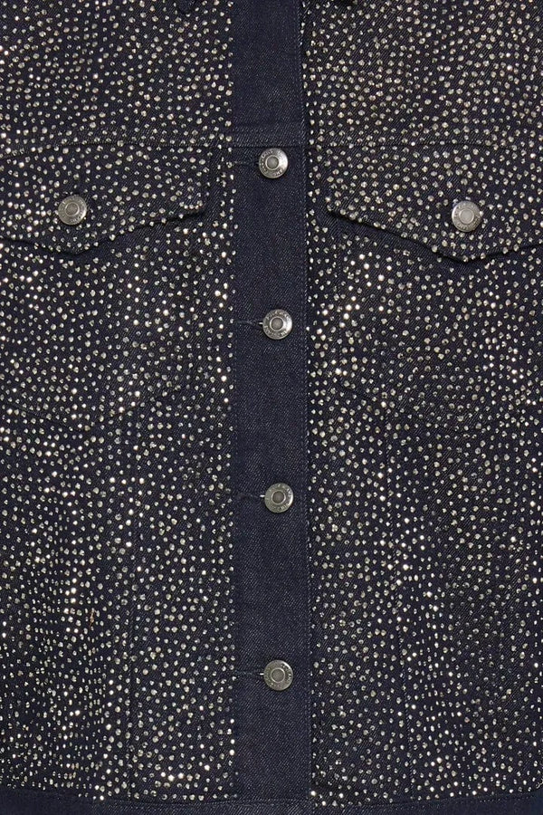 Pulz Gallery Denim Jacket - Dark Blue Denim