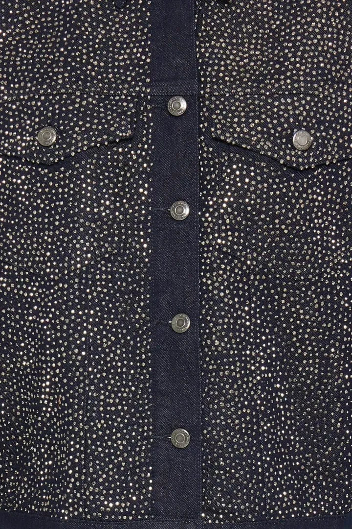 Pulz Gallery Denim Jacket - Dark Blue Denim