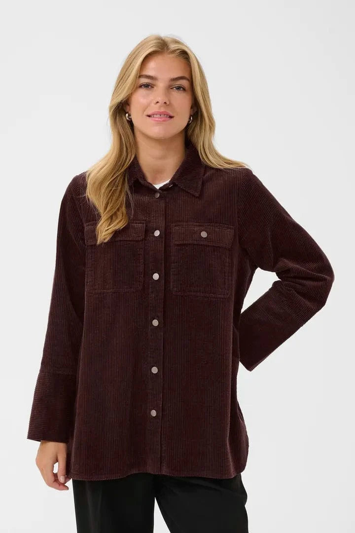 Culture Baele Klay Shirt Jacket  - Bitter Chocolate