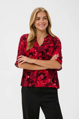 Culture Rachel Elitha SS Blouse - Red Flower