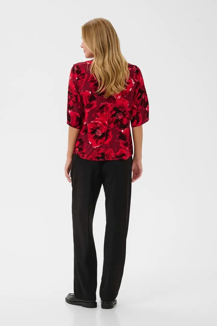 Culture Rachel Elitha SS Blouse - Red Flower