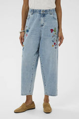 Culture Tiala Aniceta Embroidery Jeans - Light Blue Wash