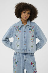 Culture Tiala Aniceta Embroidery Jacket - Light Blue Wash