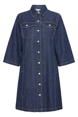 Pulz Darlene Dress - Dark Blue Denim