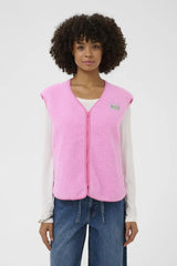 Culture Catina Teddy Waistcoat - Begonia Pink