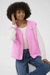 Culture Catina Teddy Waistcoat - Begonia Pink