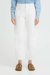 Pulz Anni Ecru HW Jeans Barrel - Cloud Dancer