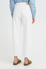 Pulz Anni Ecru HW Jeans Barrel - Cloud Dancer