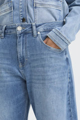 Pulz Anni HW Jeans Barrel Leg - Medium Blue Denim