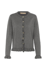 Culture Annemarie Frill Cardigan - Mid Grey Melange
