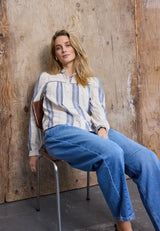 Pulz Anni HW Jeans Barrel Leg - Medium Blue Denim