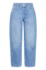 Pulz Anni HW Jeans Barrel Leg - Medium Blue Denim