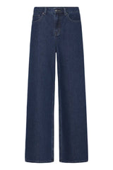 Pulz Esmine Bluejeans HW Wide Leg - Dark Blue Denim