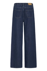 Pulz Esmine Bluejeans HW Wide Leg - Dark Blue Denim