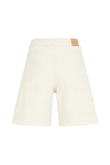 Pulz Annie HW Shorts - Ecru Denim