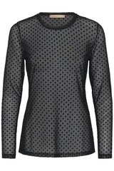 Culture Laya Mesh Blouse - Black Dot