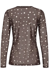 Culture Laya Mesh Blouse - Brown/Whitecap