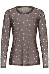 Culture Laya Mesh Blouse - Brown/Whitecap