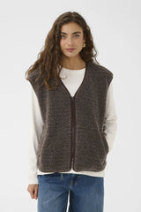 Culture Catina Teddy Waistcoat - Coffee Bean Mel