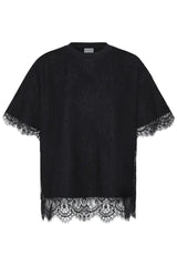 Pulz Filia Lace T-shirt - Black Beauty