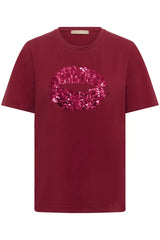Culture Bree Gith Sequin T-shirt - Biking Red