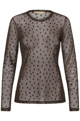 Culture Laya Mesh Blouse - Coffee Bean
