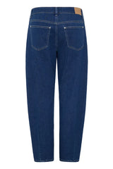 Pulz Anni HW Jeans Barrel Leg - Dark Blue Denim