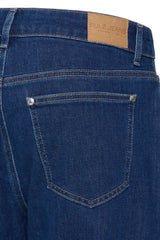 Pulz Anni HW Jeans Barrel Leg - Dark Blue Denim