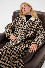 Culture Kilara Long Coat - Black/Camel Hou